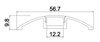 Profil aluminiowy półokrągły 1,5m szary 57mm x 10mm