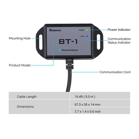 Moduł Bluetooth BT-1 do produktów Renogy (port R232)