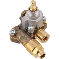 Gas Tap Angled, Golden, For Small Burner Of Dometic Combinations, Imprint "CAL 22101", Burner Lid  ø 45 mm