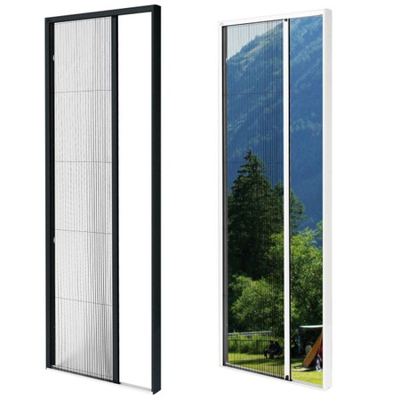 Pleated Fly Screen Door, 1850 mm, black