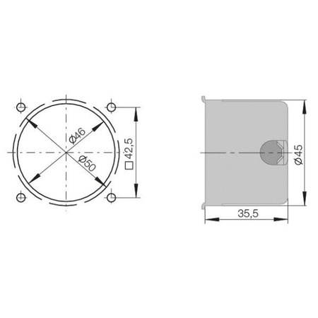 Berker Integro puszka montażowa Ø 45 mm, wysokość 35 mm - z odciążeniem kabla