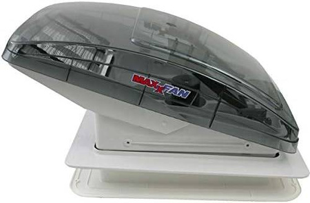 MaxxFan Deluxe zdalnie sterowany wentylator dachowy, świetlik do kampera, przezroczysty, 40x40cm