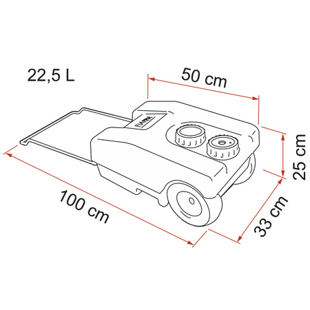 Fiamma przenośny zbiornik na wodę 22,5l turystyczny z pokrywą