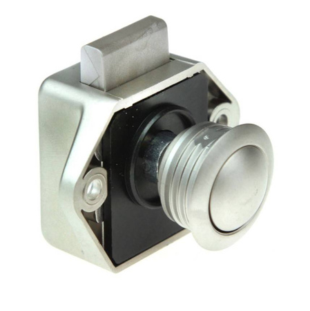 Nickel Plastic Mini Push Lock
