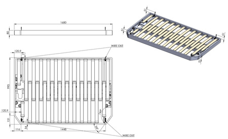 Elektrycznie składane łóżko do Fiat Ducato / Peugeot Boxer / Citroen Jumper >2015 (L2+L3)