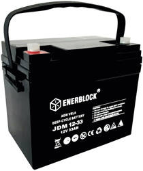 Akumulator kwasowo-ołowiowy ENERBLOCK AGM DEEP CYCLE 12V, 33AH Seria JDM