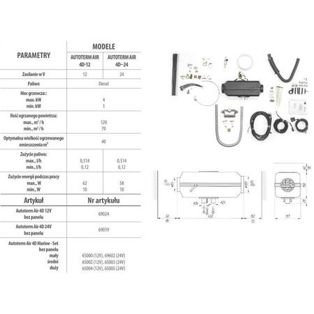 AUTOTERM 4D (4 kW) 12 V komplet