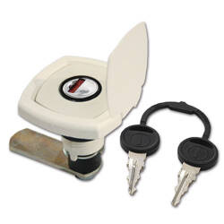 Lock 1049 white with key pair