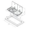 Randi 2-burner right-hand sink with piezo