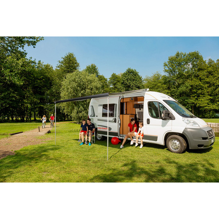 Fiamma F80s 425 roof awning - length 425 cm, projection 250 cm, Deep Black case, Royal Grey fabric