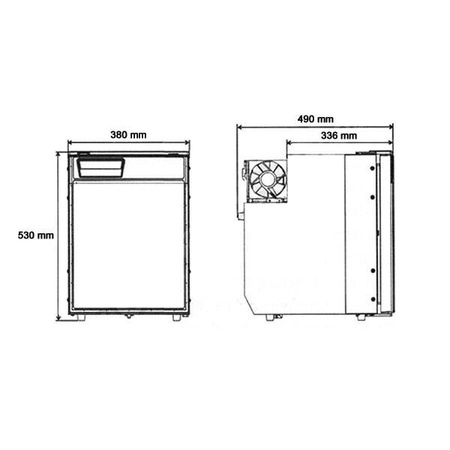 Lodówka kompresorowa SVR50 L z zawiasem po lewej stronie