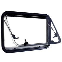 Hinged Window bent black, 818 x 315 mm