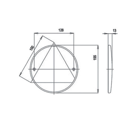 Retro-reflector DR 110 Ø 155 with triangle