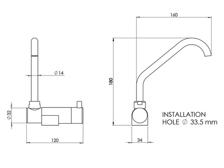 Bateria umywalkowa jednouchwytowa 350x320x180