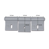 Anodised aluminium hinge 126 mm 3 holes
