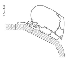 Thule Omnistor Adapter montażowy markizy dachowej 550cm LMC Liberty TI / TEC