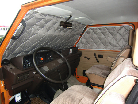 Termoizolacja szyb kabiny VW T3 1979-1990 - maty termiczne Carbest Isoflex 9-warstwowe, 3 części