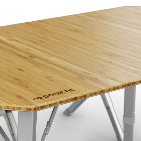 Dometic GO Compact Bamboo Camp Table with Adjustable Height