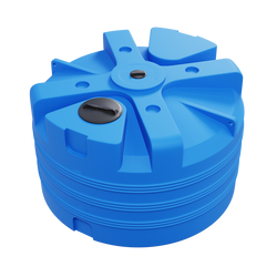 Cylindryczny niski umocniony pojemnik 5000 l UHPLAST niebieski