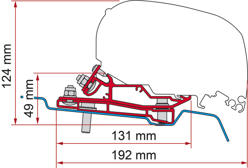 Adapter fiamma Ford Transit H3 / L4 od 2014 - 400 cm