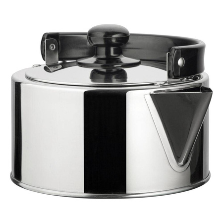 Stainless steel kettle 2.5 l - induction suitable, folding handle, large filler opening, Ø 18 cm, for camping and motorhomes