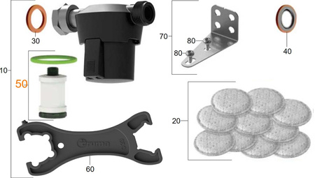 Filter element for gas control systems