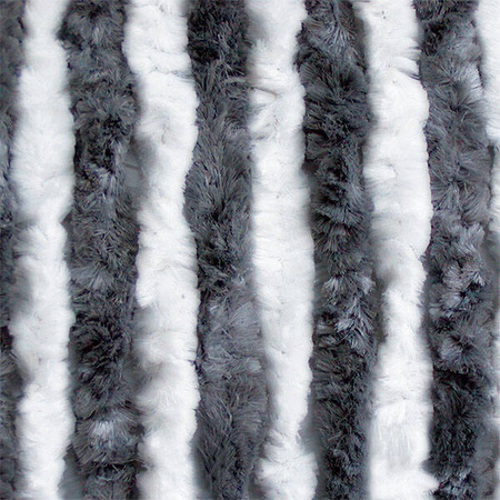 Chenille curtain white/grey - 56 x 200 cm