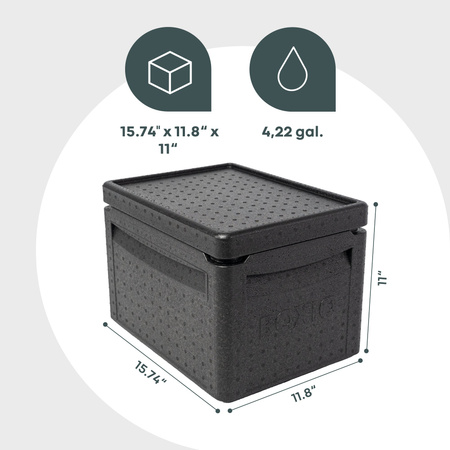 BOXIO COOL - pasywna lodówka turystyczna z EPP w formacie Eurobox 40 x 30 x 28 cm