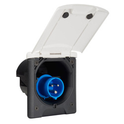 ABL Gniazdo zasilające CEE Feed Caravan L 230 V 16 A IP44 białe z pokrywą magnetyczną - kamper