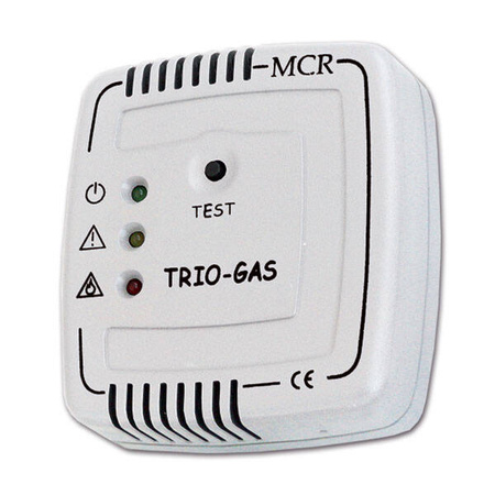 Trójwartościowy detektor wycieku gazu TrioGas z białym panelem