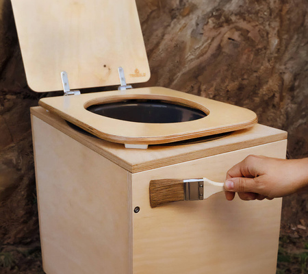 TROBOLO TeraBlœm - wooden composting toilet with urine separation, kit with wooden seat