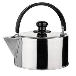 Stainless steel kettle 2.5 l - induction suitable, folding handle, large filler opening, Ø 18 cm, for camping and motorhomes