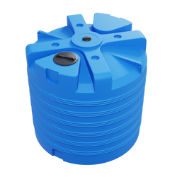 Cylindryczny niski umocniony pojemnik 8000 l UHPLAST niebieski