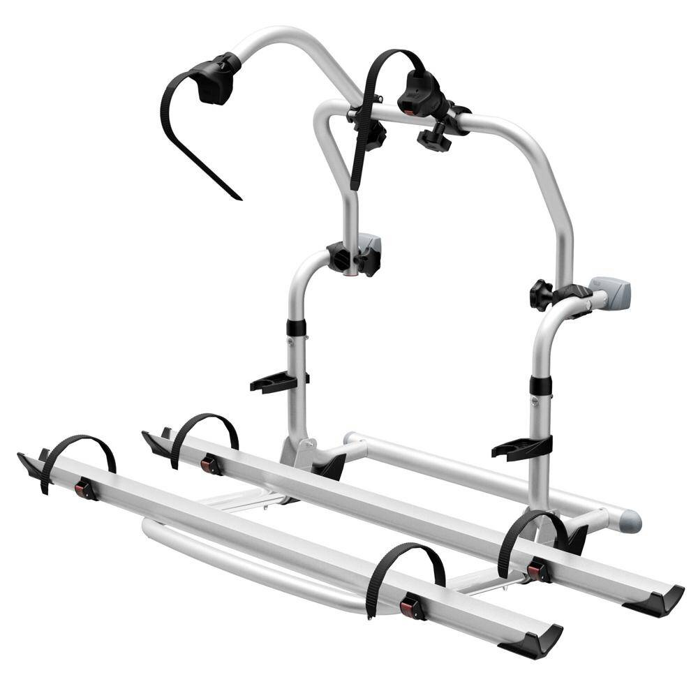 Silver Fiamma Carry-Bike Pro C on a motorhome rear wall