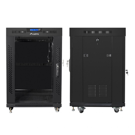Szafa Rack Lanberg 19" 15U FF01-6615-12BL V2 z termostatem
