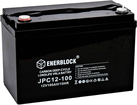 Akumulator ołowiowo-węglowy ENERBLOCK CARBON EXTREME 12V, 100AH Seria JPC