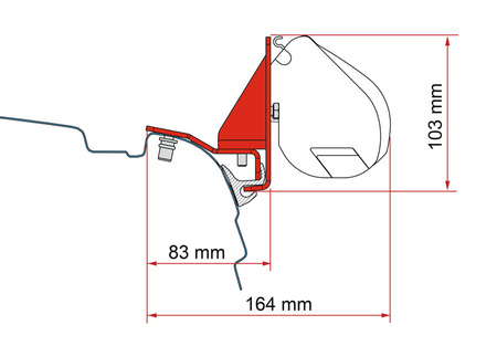 Adapter markizy do F35 Pro VW T5/T6/T6.1 z Reimo Multirail