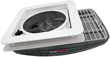 MaxxFan Deluxe zdalnie sterowany wentylator dachowy, świetlik do kampera, przezroczysty, 40x40cm