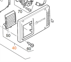 Wall fireplace, outdoor part for Combi, white