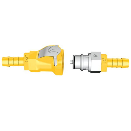 LILIE Szybkozłączka do węża 12 mm z gwintem wewnętrznym 1/2" i zaworem - stal nierdzewna