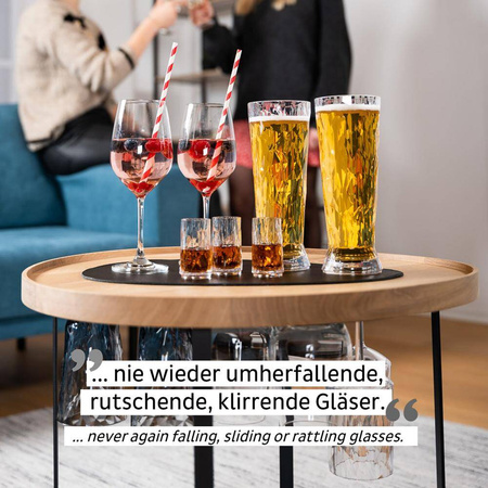 Skórzana metalowa nanożelowa podkładka pod talerz