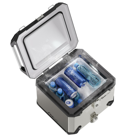 Yolco kompresorowa lodówka motocyklowa topcase MCX17 17 l, srebrna