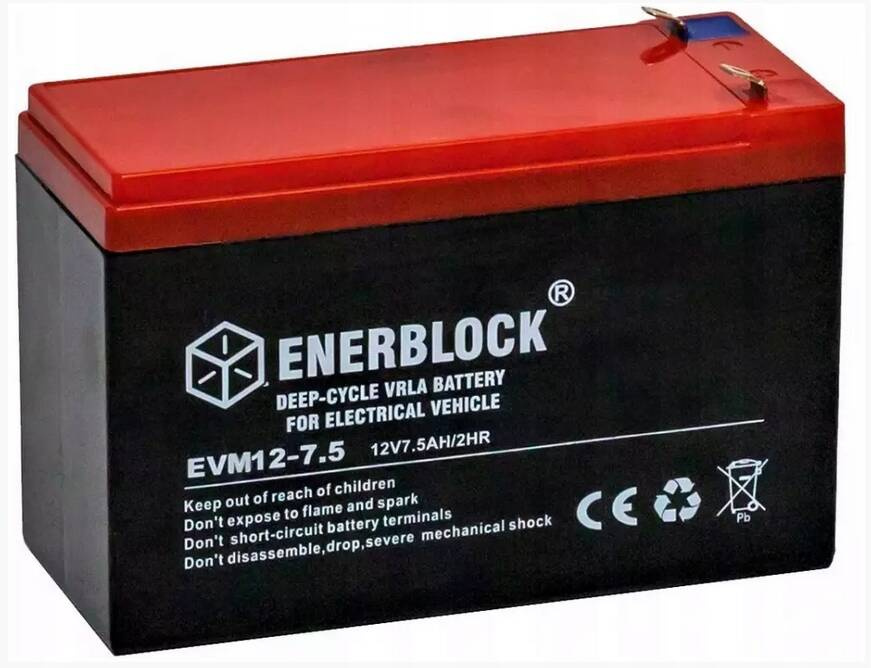 Akumulator kwasowo-ołowiowy ENERBLOCK AGM E-Vehicle 12V, 7.5AH Seria EVM