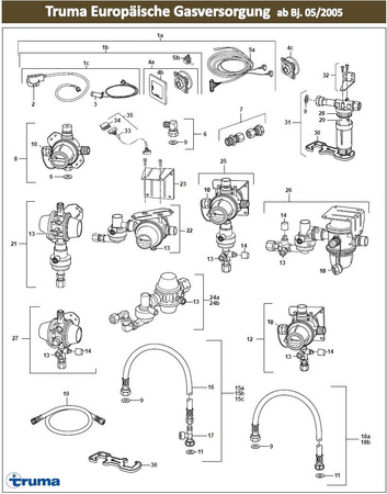 Truma gas supply control valve cap, from 05/2005