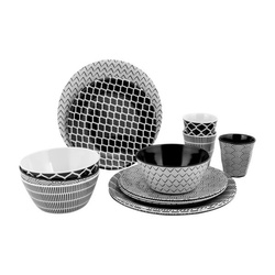 Tableware Series Mix & Match, 16 Pcs., black/white