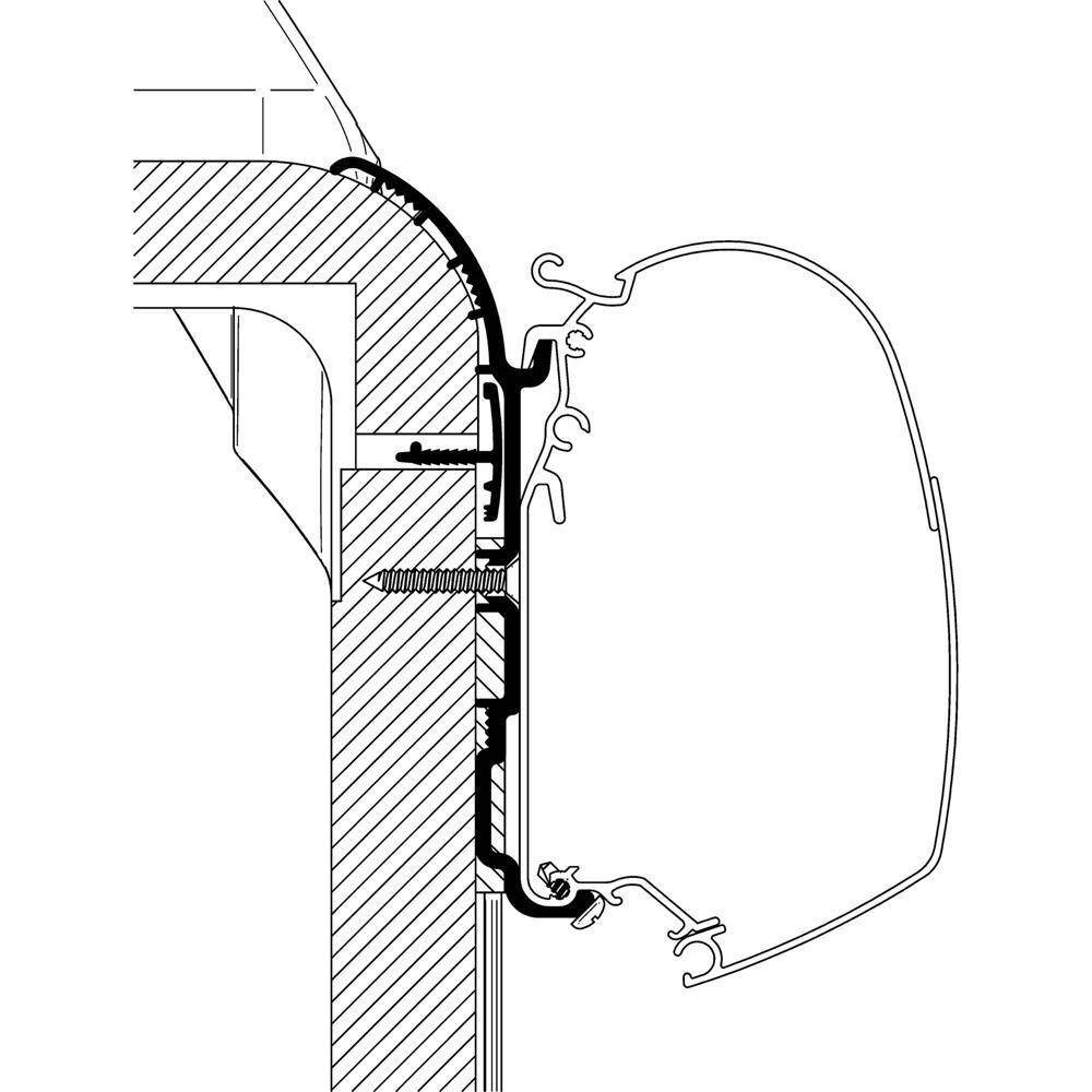 Adapter do montażu markiz 4,5 m marki Thule do kamperów Bürstner Ixeo T728 / T734