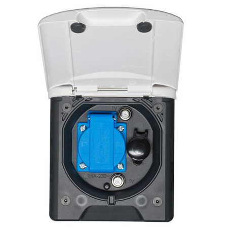 Wielofunkcyjne gniazdo zewnętrzne ABL SCHUKO, DC, SAT - białe