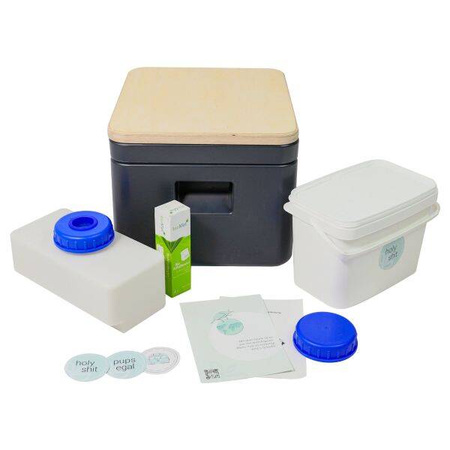 Trelino Origin S composting separation toilet anthracite with wooden lid, 3.5 l / 6 l, no water or chemicals