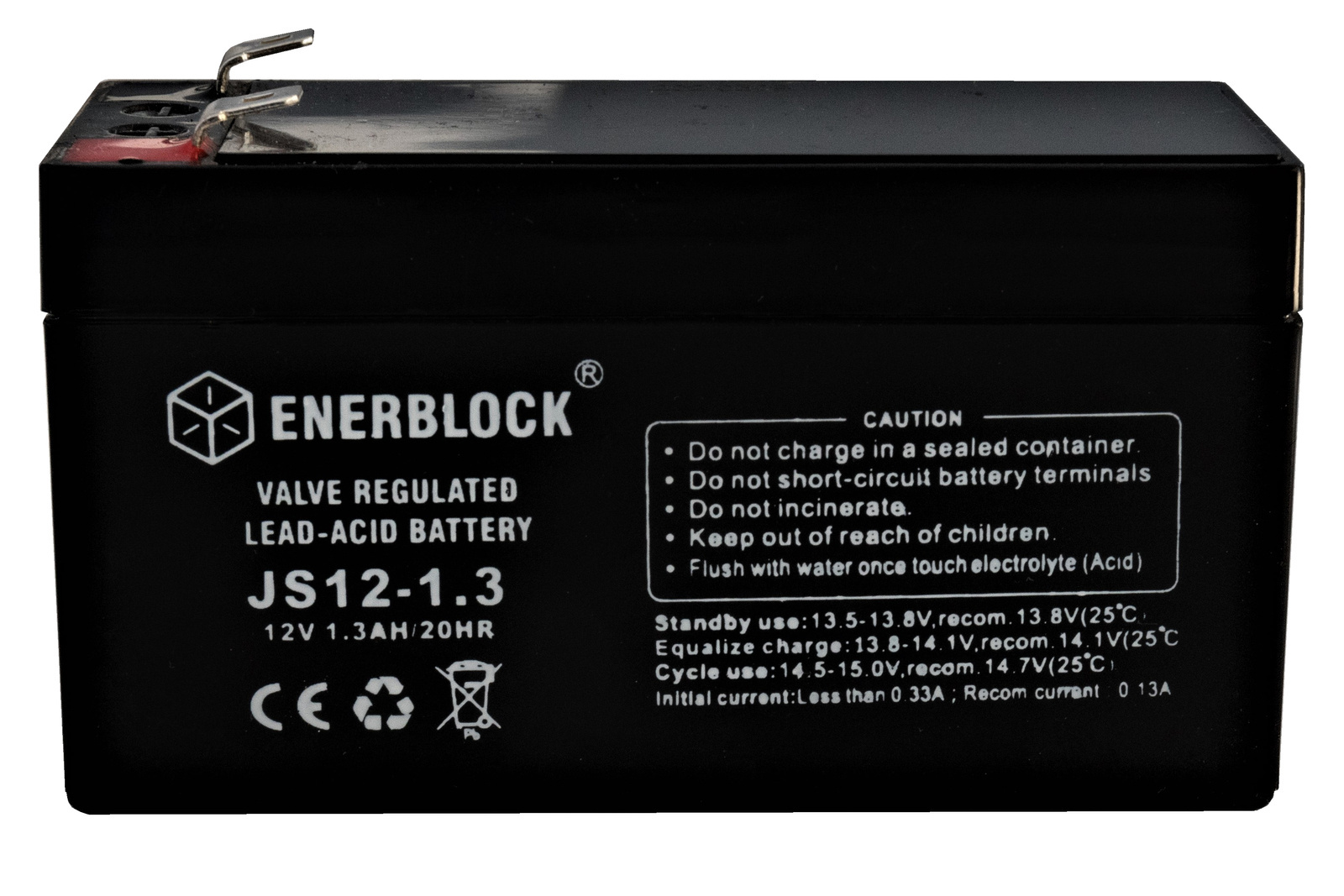 Akumulator kwasowo-ołowiowy ENERBLOCK AGM 12V, 1.3AH Seria JS