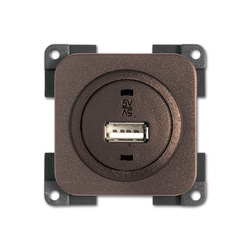 Gniazdo USB 3 A - brązowe